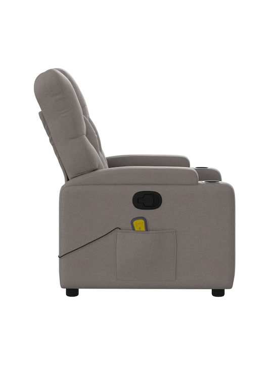 Fotoliu Relax Masaj cu Puf Taupe 74x86.5x93.5cm