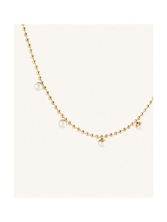 StanStefan Necklace from Gold Plated Steel with Pearls