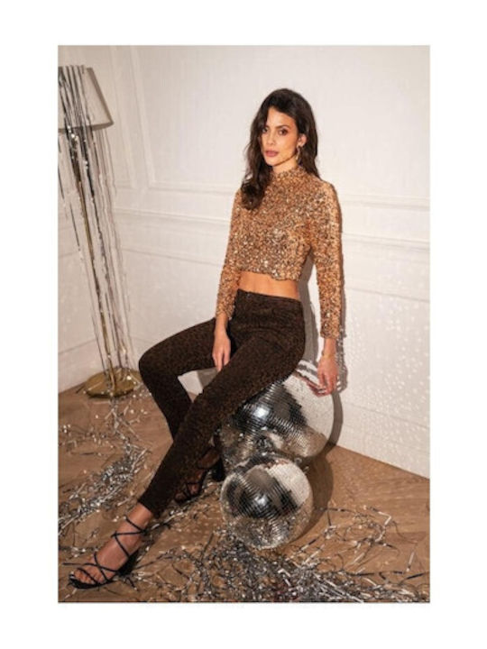 Women's Fabric Trousers Brown