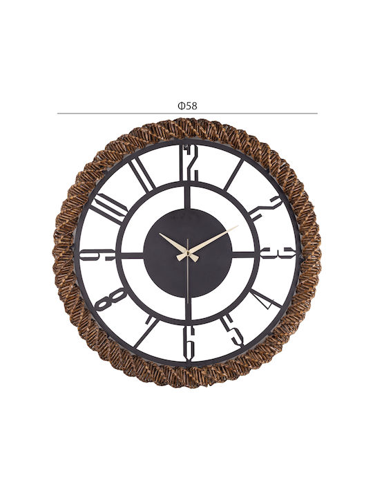 HomeMarkt Wall Clock Metallic Copper Ø58cm