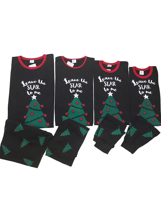 Happy Family Winter Women's Pyjama Set Cotton Black