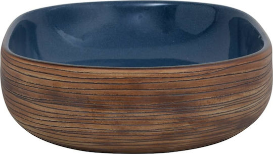 vidaXL Deasupra Blatului Chiuvetă Ceramică 59x40x14cm Brown and Blue