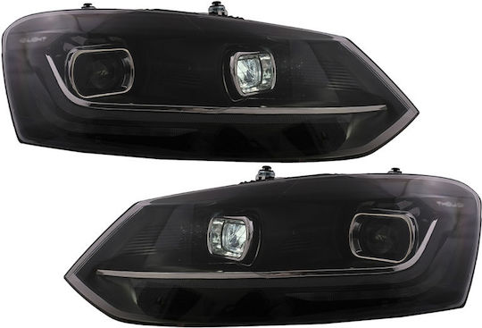 Dynamic Μπροστινά Φανάρια Led για Volkswagen Polo 09-17 2τμχ