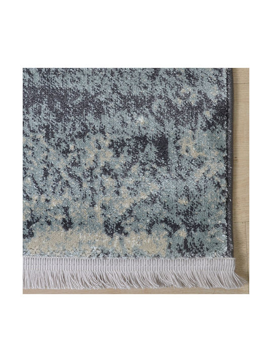 Saray Home Palermo Rug Rectangular with Fringes Grey - Blue