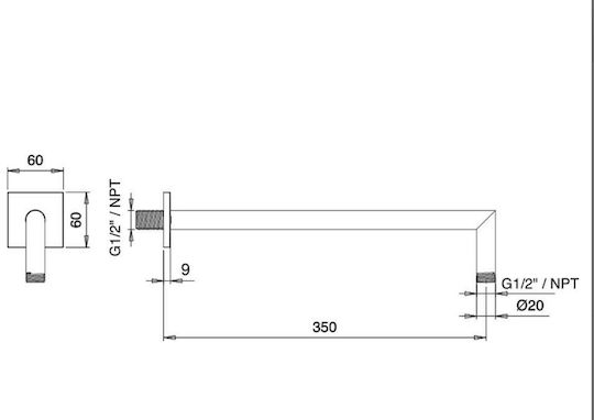 Almar Square Showerhead 35x35cm