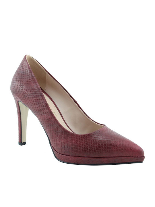 Pantofi cu toc Burgundy