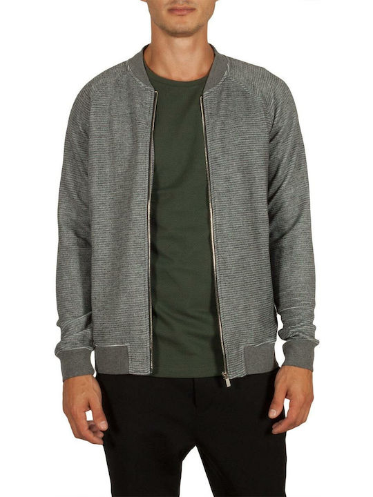 Anerkjendt Men's Cardigan with Zipper granit grey