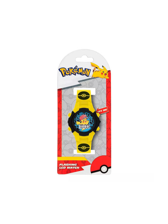 Disney Kids Digital Watch with Rubber/Plastic Strap Yellow