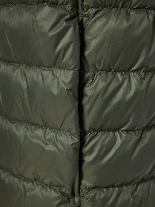 Sleeveless Winter Jacket Puffer Khaki