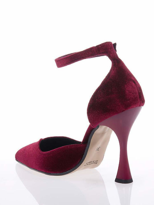 BEATRIS B916 BURGUNDY PUMPS VELVET