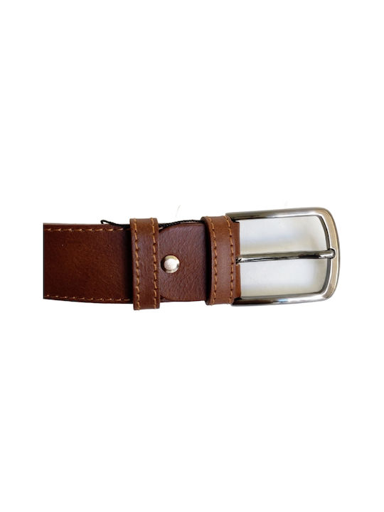 Gregory Men's Leather Wide Belt Tabac Brown