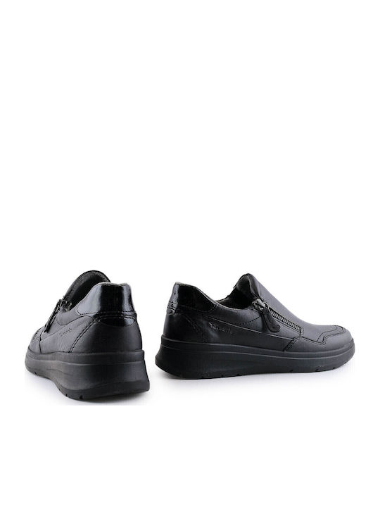 Ανατομικά Γυναικεία Slip-On Δερμάτινα Μαύρα