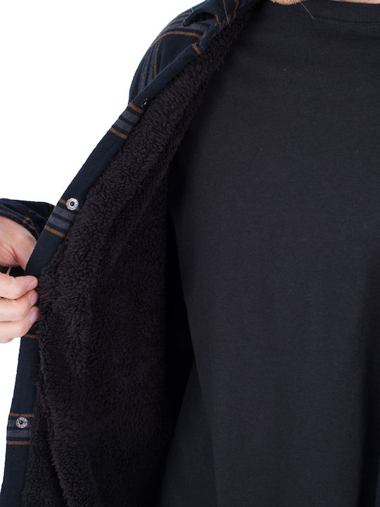 Long Sleeve Flannel Overshirt Black
