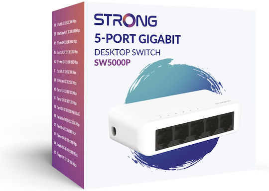 Strong SW5000P Unverwaltet L2 Switch mit 5 Ports Gigabit (1Gbps) Ethernet
