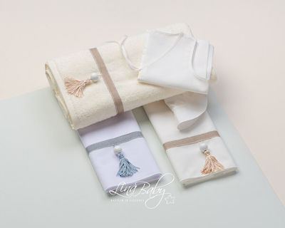 Lina Baby Set Botez - Olane Κομπολόι Ecru