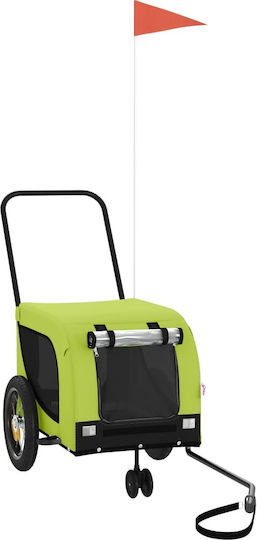 vidaXL Dog Carrying Green Bicycle Trailer for 30kg Pets L124xW53xH53cm