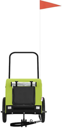 vidaXL Dog Carrying Green Bicycle Trailer for 30kg Pets L124xW53xH53cm