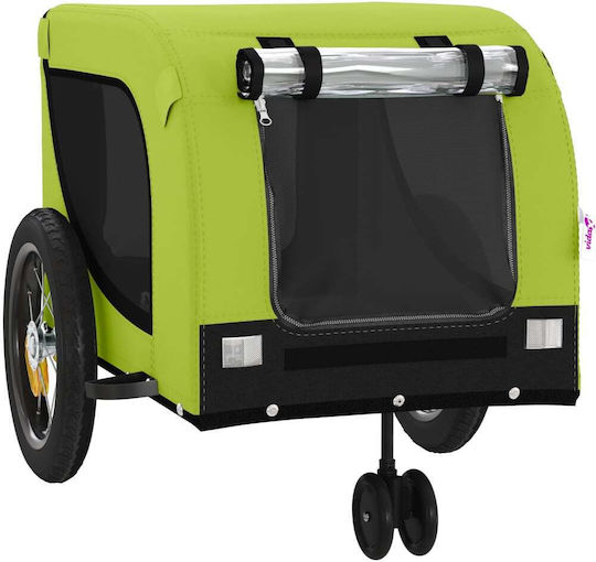 vidaXL Dog Carrying Green Bicycle Trailer for 30kg Pets L124xW53xH53cm