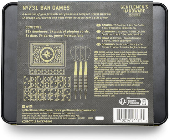 Gentlemen's Hardware Σετ Τράπουλα σε Μεταλλικό Κουτί