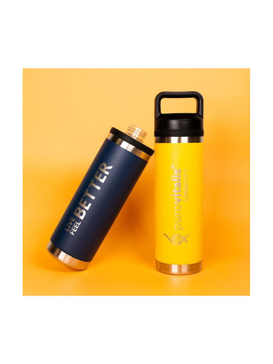 Purovitalis Παγούρι Ανοξείδωτο 600ml Μπλε