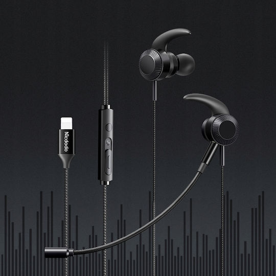 Mcdodo HP-1350 În ureche Handsfree cu două căști cu mufă Lightning Negru