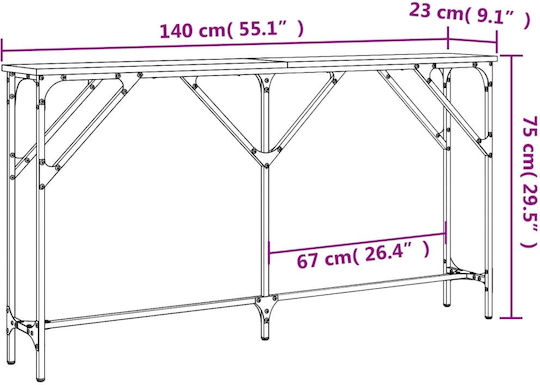 Konsole Coffee L140xB23xH75cm