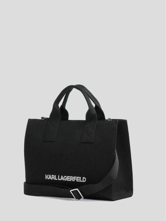Karl Lagerfeld Ikonik 2.0 Damen Tasche Shopper Schulter Schwarz