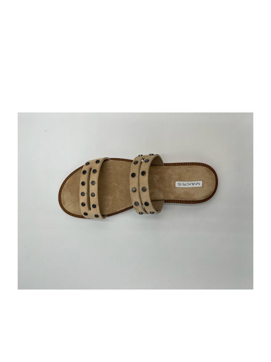Din piele Sandale casual damă în Culoare Bej
