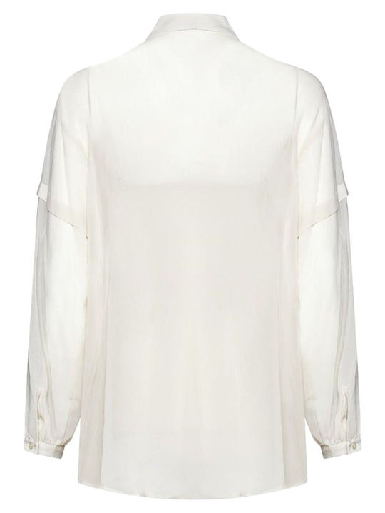 DKNY Women's Long Sleeve Shirt Beige