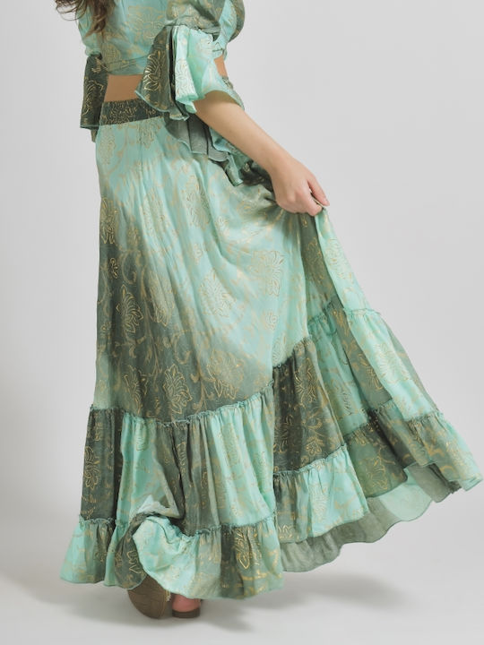 Ble Resort Collection Maxi Skirt in Green color