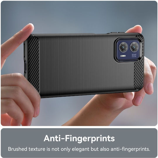HappyCase Задна корица Силикон Черен (Moto G73)