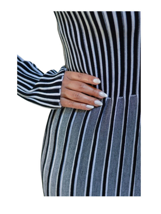 Midi Dress Black/white