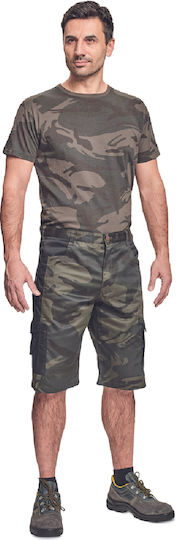 Cerva Mânecă scurtă Tricou Armatei 100% Bumbac în Kaki Culoare