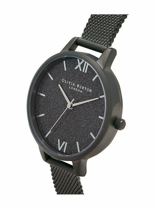 Olivia Burton Women's Watch with Black Metal Bracelet