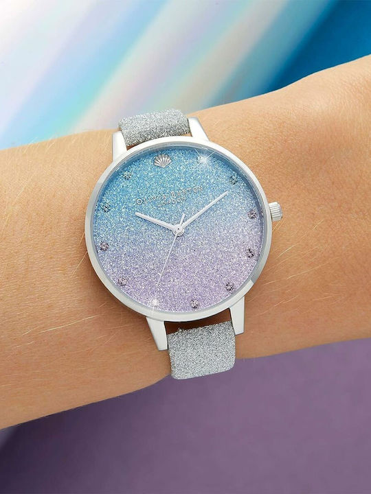 Olivia Burton Women's Watch with Silver Leather Strap