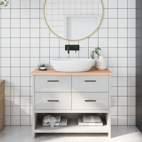 vidaXL Countertop without Sink L100xW40xH2cm Raw solid wood