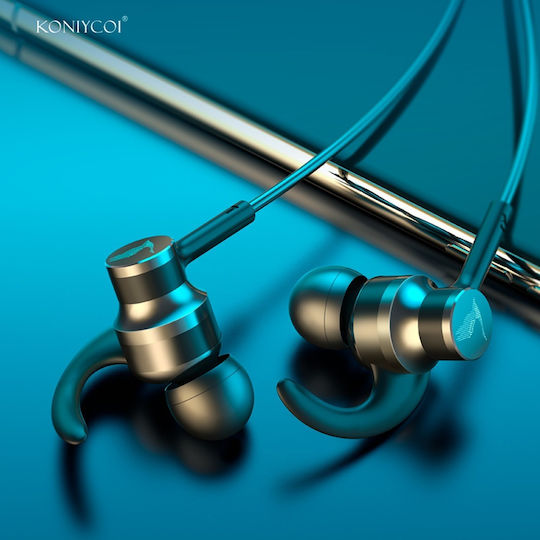 Koniycoi KJ907 In-ear Handsfree Headphones with Connector 3.5mm Red