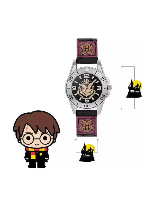 Disney Kids Analog Watch Harry Potter with Rubber/Plastic Strap Black