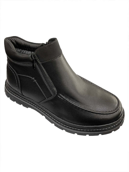 Ustyle Men's Boots with Zipper Black