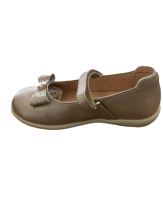 Ando Kids Ballerinas with Hoop & Loop Closure Brown