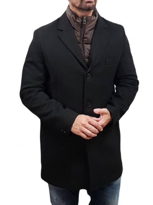 Justin Herren Mantel Schwarz