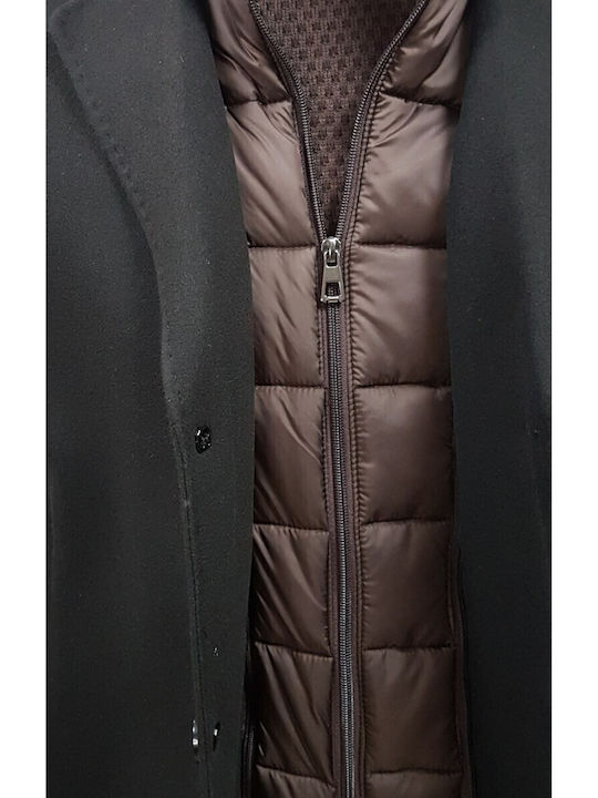 Justin Herren Mantel Schwarz