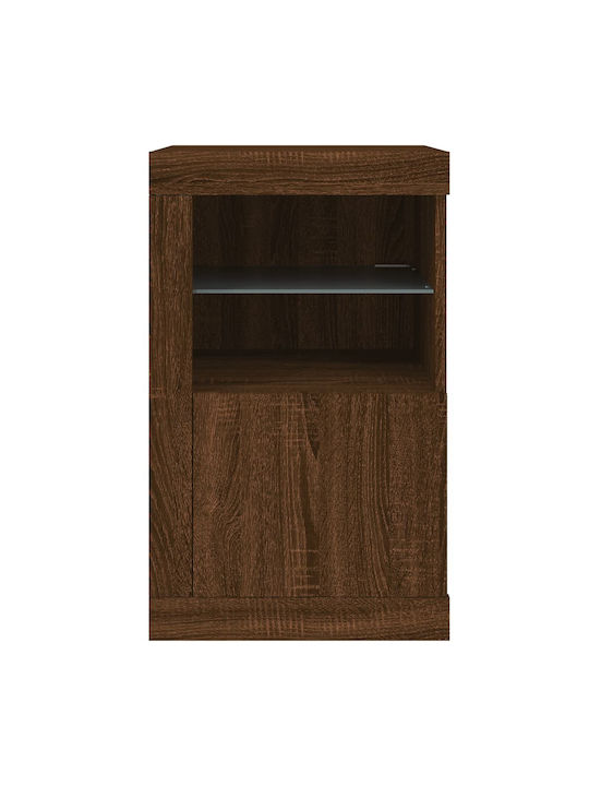 Rectangular Side Table Wooden Black Oak 41x37x67 cm