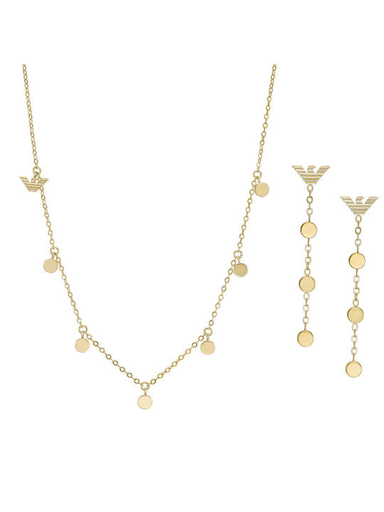 Emporio Armani Gold Set Necklace & Earrings