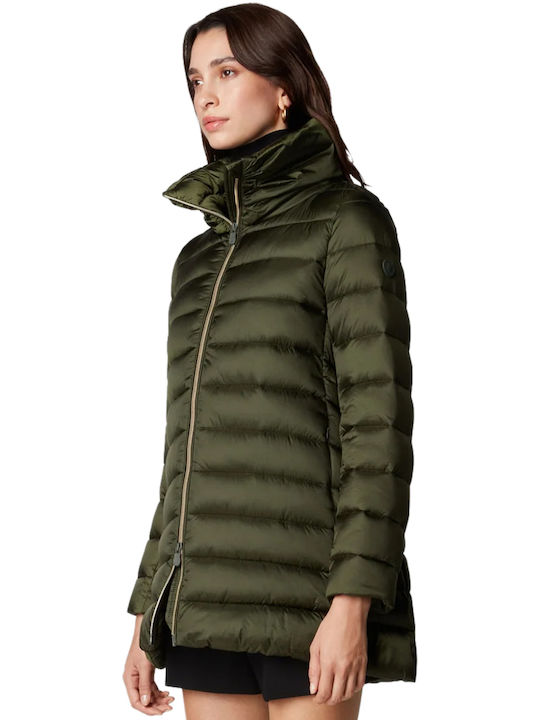 Save The Duck 'lydia' Women's Short Puffer Jacket for Winter Green pine.