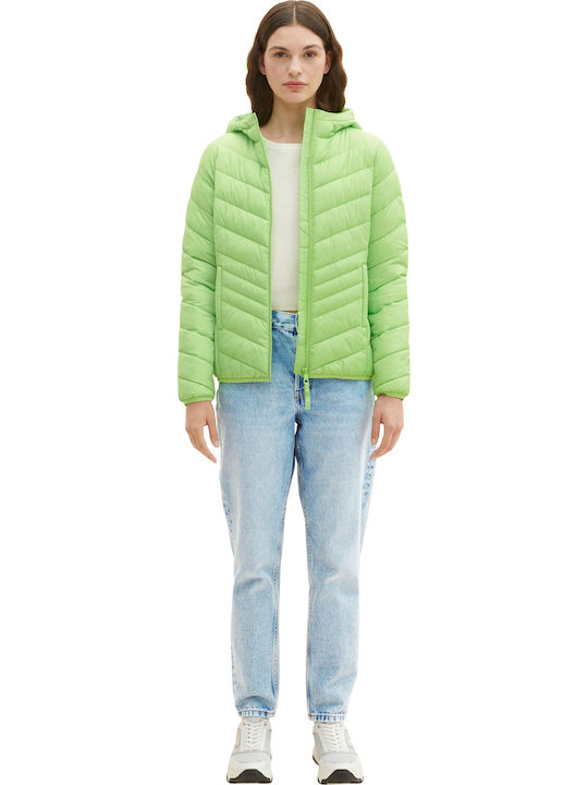 Women's Short Puffer Jacket for Winter Liquid Lime Green