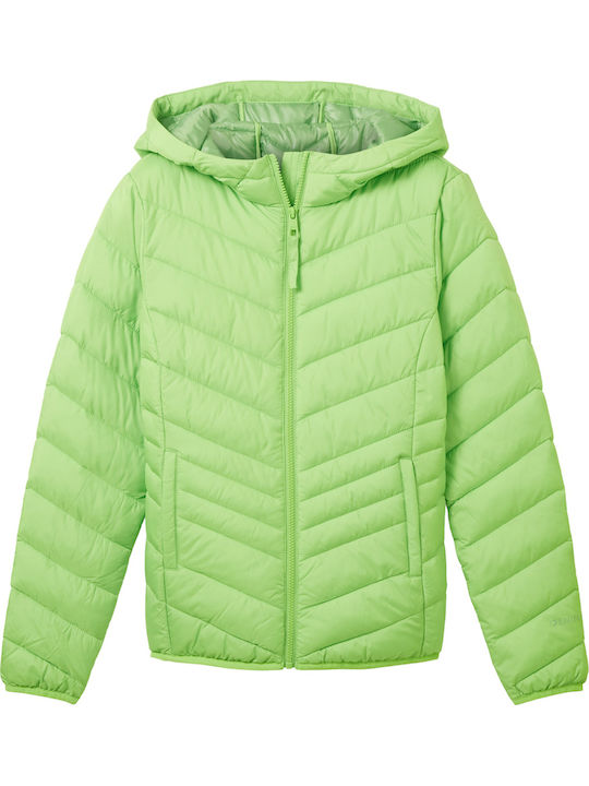 Women's Short Puffer Jacket for Winter Liquid Lime Green