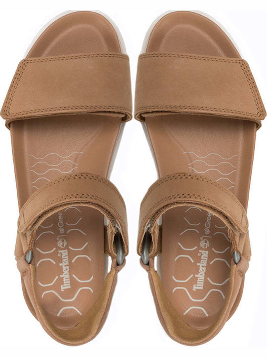Ray City Sandal Δερμάτινα Γυναικεία Ανατομικά Σανδάλια Flatforms Ταμπά