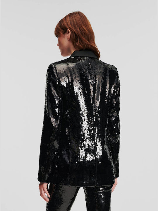 Karl Lagerfeld Women's Blazer BLACK with Sequins