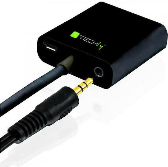 Techly Converter HDMI male to VGA / micro USB 2x female 1pcs IDATA-HDMI-VGA2AU